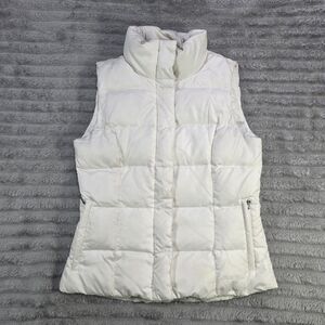Eddie Bauer Premium Quality White Goose Down Puffer Vest w/Zipper Closure. XS